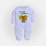 Chenda Ready Onam Celebration Full Body Suit - BABY BLUE - New Born (Chest 7.5")