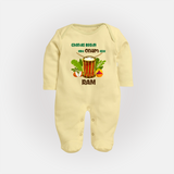 Chenda Ready Onam Celebration Full Body Suit - PASTEL YELLOW - New Born (Chest 7.5")