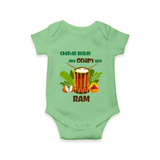 Chenda Ready Onam Celebration Romper - GREEN - New Born (Chest 14")