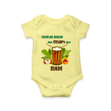 Chenda Ready Onam Celebration Romper - PASTEL YELLOW - New Born (Chest 14")
