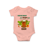 Chenda Ready Onam Celebration Romper - PEACH - New Born (Chest 14")