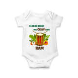Chenda Ready Onam Celebration Romper - WHITE - New Born (Chest 14")