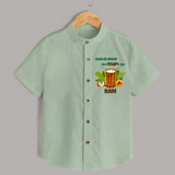 Chenda Ready Onam Celebration Shirt - MINT GREEN - 0 - 6 Months Old (Chest 23")