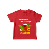 Chenda Ready Onam Celebration T Shirt - RED - 0-5 Months Old (Chest 17")