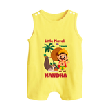 Little Maveli in Town Button Romper - PASTEL YELLOW - New Born (Chest 18")