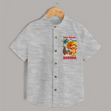 Little Maveli in Town Shirt - GREY - 0 - 6 Months Old (Chest 23")