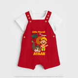Little Maveli in Town Dungaree - RED - 0 - 5 Months Old (Chest 18")