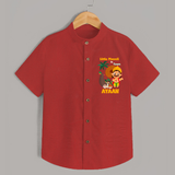 Little Maveli in Town Shirt - RED - 0 - 6 Months Old (Chest 23")