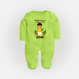 Onam Style Traditional Boy Full Body Suit - LIME GREEN - New Born (Chest 7.5")