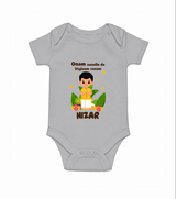 Onam Style Traditional Boy Romper - GREY - New Born (Chest 14")