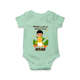 Onam Style Traditional Boy Romper - MINT GREEN - New Born (Chest 14")