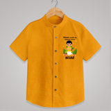 Onam Style Traditional Boy Shirt - CHROME YELLOW - 0 - 6 Months Old (Chest 23")