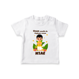 Onam Style Traditional Boy T Shirt - WHITE - 0-5 Months Old (Chest 17")