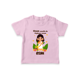 Onam Style Traditional Girl T Shirt - BABY PINK - 0-5 Months Old (Chest 17")