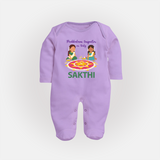 Pookalam Inspector On Duty Full Body Suit - LILAC - New Born (Chest 7.5")