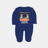 Pookalam Inspector On Duty Full Body Suit - NAVY BLUE - New Born (Chest 7.5")