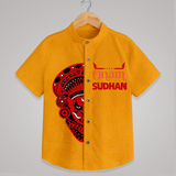 Happy Onam Kathakali Grandeur Personalized Shirt - CHROME YELLOW - 0 - 6 Months Old (Chest 23")