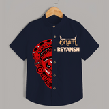 Happy Onam Kathakali Grandeur Personalized Shirt - NAVY BLUE - 0 - 6 Months Old (Chest 23")