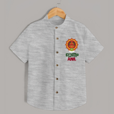 Kathakali Heritage Emblem Shirt - GREY - 0 - 6 Months Old (Chest 23")