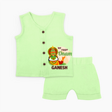 My First Onam Kathakali Heritage Jabla Set - PASTEL GREEN - 0 - 3 Months Old (Chest 9.8")
