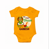My First Onam Kathakali Romper - CHROME YELLOW - New Born (Chest 14")