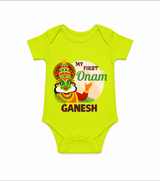 My First Onam Kathakali Romper - LIME GREEN - New Born (Chest 14")