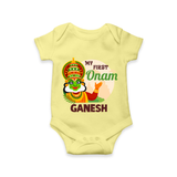 My First Onam Kathakali Romper - PASTEL YELLOW - New Born (Chest 14")