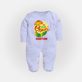 My First Onam Banana Leaf Celebration Full Body Suit - BABY BLUE - New Born (Chest 7.5")