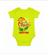 My First Onam Banana Leaf Celebration Romper - LIME GREEN - New Born (Chest 14")