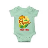 My First Onam Banana Leaf Celebration Romper - MINT GREEN - New Born (Chest 14")