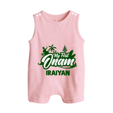 My First Onam Kerala Festive Silhouette Button Romper - BABY PINK - New Born (Chest 18")