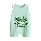 My First Onam Kerala Festive Silhouette Button Romper - MINT GREEN - New Born (Chest 18")