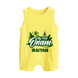 My First Onam Kerala Festive Silhouette Button Romper - PASTEL YELLOW - New Born (Chest 18")