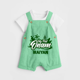 My First Onam Kerala Festive Silhouette Dungaree - GREEN - 0 - 5 Months Old (Chest 18")