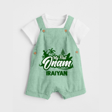 My First Onam Kerala Festive Silhouette Dungaree - MINT GREEN - 0 - 5 Months Old (Chest 18")