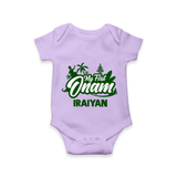 My First Onam Kerala Festive Silhouette Romper - LILAC - New Born (Chest 14")