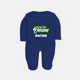 My First Onam Kerala Festive Silhouette Full Body Suit - NAVY BLUE - New Born (Chest 7.5")