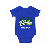 My First Onam Kerala Festive Silhouette Romper - COBALT BLUE - New Born (Chest 14")