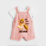 My First Onam Mahabali Dungaree - PEACH - 0 - 5 Months Old (Chest 18")