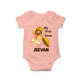 My First Onam Mahabali Romper - PEACH - New Born (Chest 14")