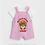 My First Onam Kathakali Classic Dungaree - BABY PINK - 0 - 5 Months Old (Chest 18")