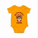 My First Onam Kathakali Classic Romper - CHROME YELLOW - New Born (Chest 14")