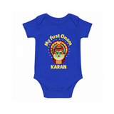 My First Onam Kathakali Classic Romper - COBALT BLUE - New Born (Chest 14")