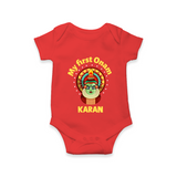 My First Onam Kathakali Classic Romper - RED - New Born (Chest 14")