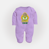 Kathakali Floral Charm Full Body Suit - LILAC - New Born (Chest 7.5")