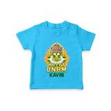 Kathakali Floral Charm T Shirt - SKY BLUE - 0-5 Months Old (Chest 17")