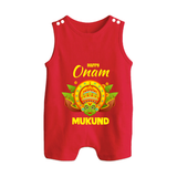Kathakali Crown Button Romper - RED - New Born (Chest 18")