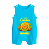Kathakali Crown Button Romper - SKY BLUE - New Born (Chest 18")