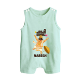 Mahabali Festive Wishes Button Romper - MINT GREEN - New Born (Chest 18")