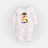Mahabali Festive Wishes Full Body Suit - WHITE - New Born (Chest 7.5")